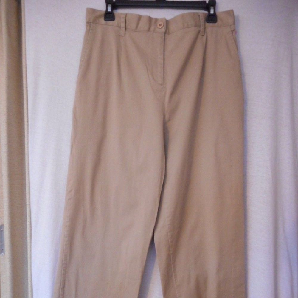 Sz 16 Beige Casual flat front pants by Napa Valley